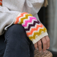 Load image into Gallery viewer, Super Soft Bright Mix Chevron Wrist Warmers
