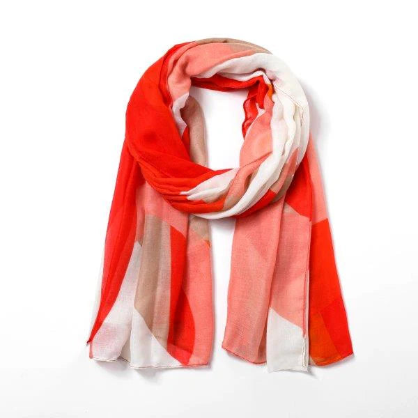 Eco Style | Abstract Ribbons Scarf Red