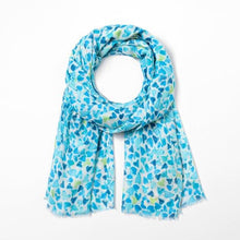 Load image into Gallery viewer, Hearts Print Scarf | Blue
