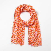 Load image into Gallery viewer, Hearts Print Scarf | Orange
