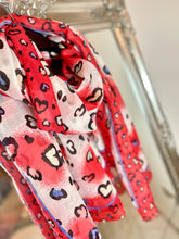 Load image into Gallery viewer, Red Heart &amp; Leopard Print Scarf
