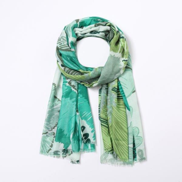 Ikat Floral Scarf | Green