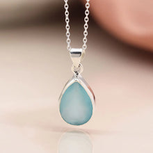 Load image into Gallery viewer, Sterling Silver Chalcedony Teardrop Necklace
