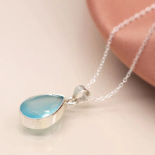 Load image into Gallery viewer, Sterling Silver Chalcedony Teardrop Necklace
