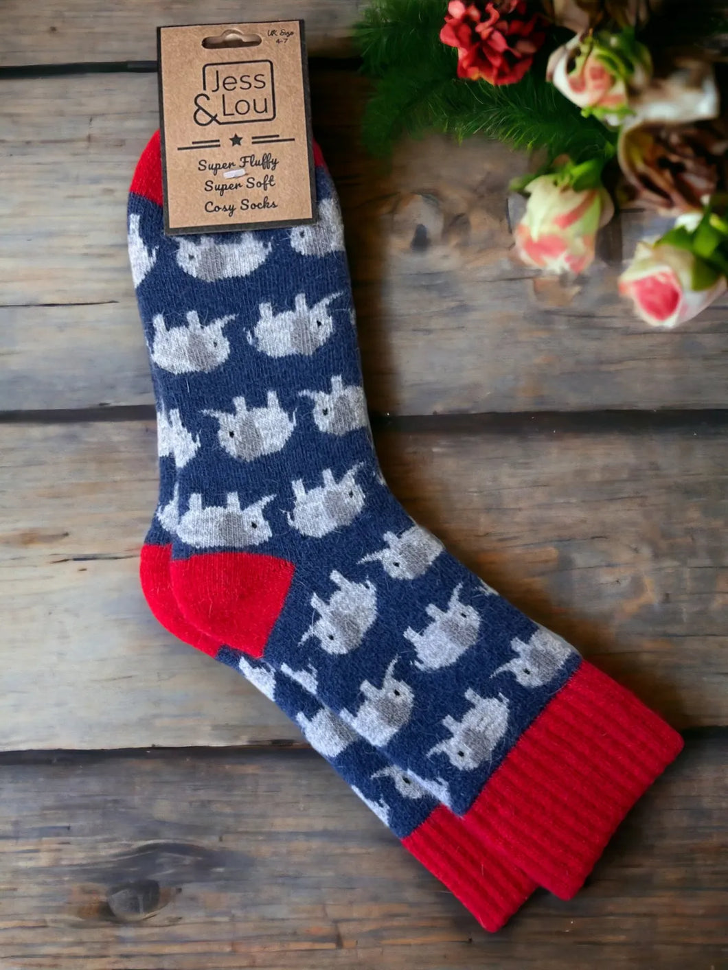 Exquisite Elephants Ribbed Socks – Edge Scarves