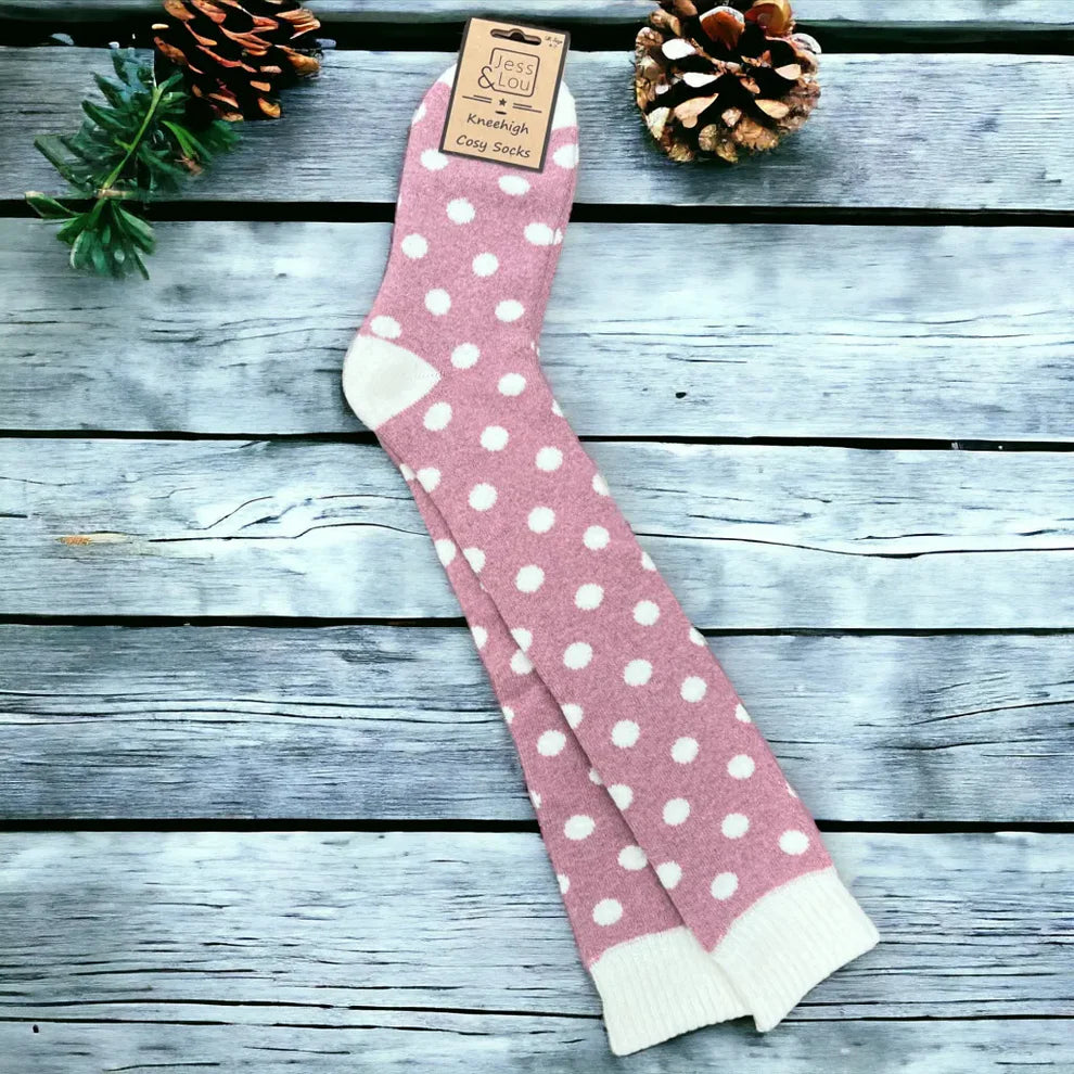 Splendid Spots Pink Knee High Socks