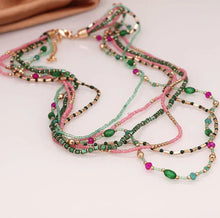 Load image into Gallery viewer, Turquoise, Pink &amp; Green Layered Necklace
