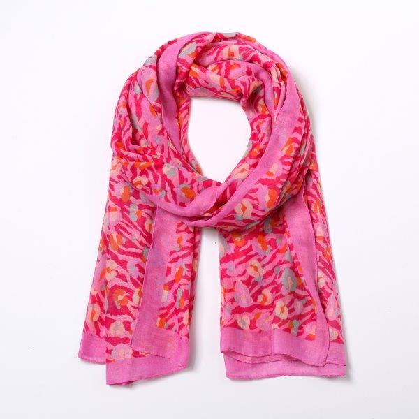 Eco Style Recycled Scarf | Simply Leopard Fuchsia