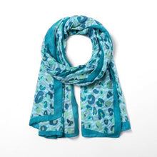 Load image into Gallery viewer, Eco Style Recycled Scarf | Simply Leopard Teal

