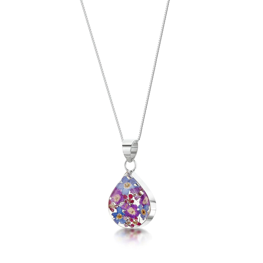 STERLING SILVER PENDANT - PURPLE HAZE - MED TEARDROP