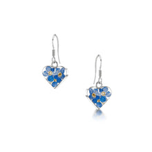 Load image into Gallery viewer, STERLING SILVER DROP EARRINGS - FORGET ME NOT - HEART
