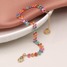 Load image into Gallery viewer, Multicolour Leaf Drop Bracelet

