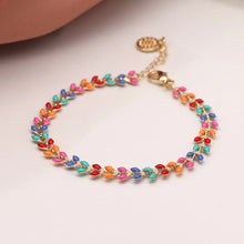 Load image into Gallery viewer, Multicolour Leaf Drop Bracelet
