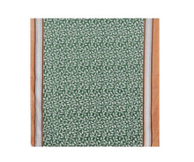 Load image into Gallery viewer, Green Leafy &amp; Geo border Scarf
